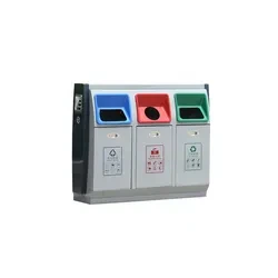 Outdoor-Papierkorb mit 3 Fächern