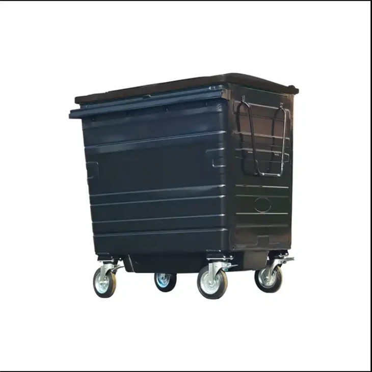 Square Metal Trash Can With Lid